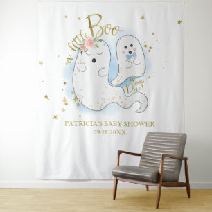 A Little Boo Halloween Boy Baby Shower Backdrop Tapestry