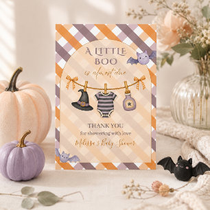 A Little Boo Halloween Clothesline Baby Shower Thank You Card