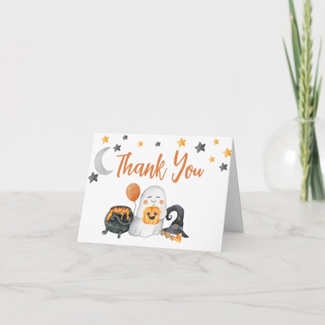 A Little Boo Halloween Folded Thank You Card (Front)