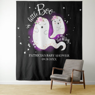 A Little Boo Halloween Girl Baby Shower Backdrop Tapestry