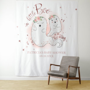 A Little Boo Halloween Girl Baby Shower Backdrop Tapestry