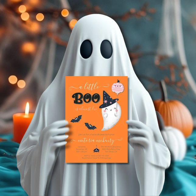 A little Boo Halloween Girl Baby Shower Invitation (Creator Uploaded)