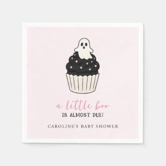 A Little Boo Halloween Theme Cute Ghost Pink Napkin