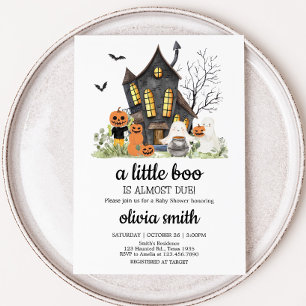 A Little Boo Haunted Halloween Baby Shower Invitation