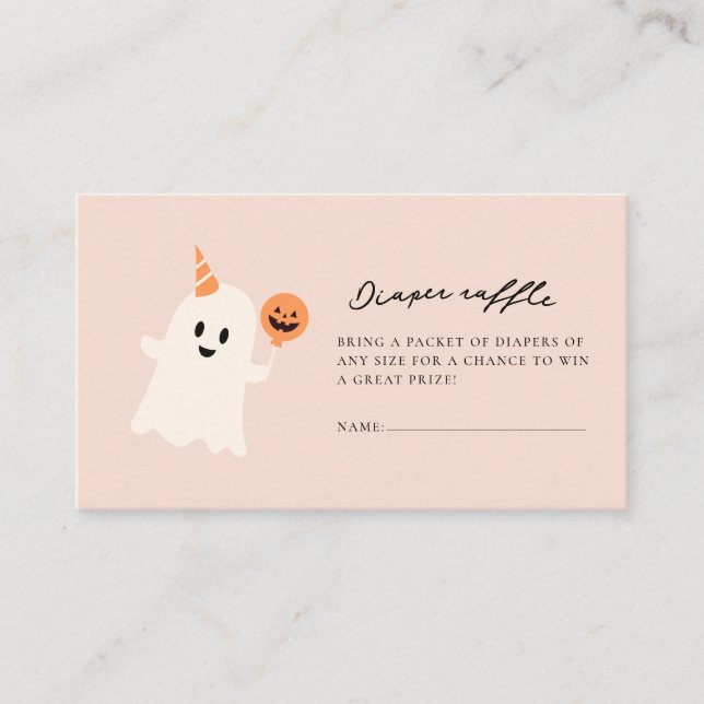 A little Boo is almost Baby Shower Diaper raffle Enclosure Card (Front)