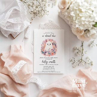 A Little Boo Is Almost Due Baby Girl Baby Shower Invitation