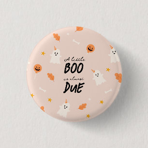 A little boo is almost due baby shower 3 cm round badge