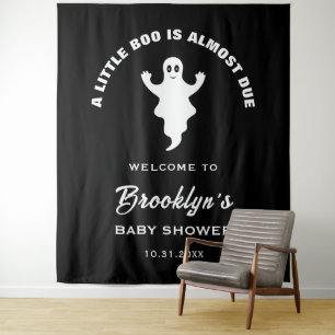 A Little Boo Is Almost Due Baby Shower Backdrop Tapestry