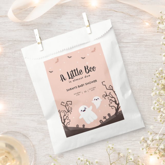  A Little Boo Is Almost Due Baby Shower Ghost Favour Bags (Clipped)