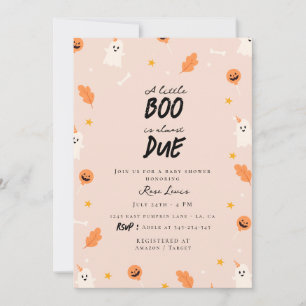 A little boo is almost due baby shower  invitation