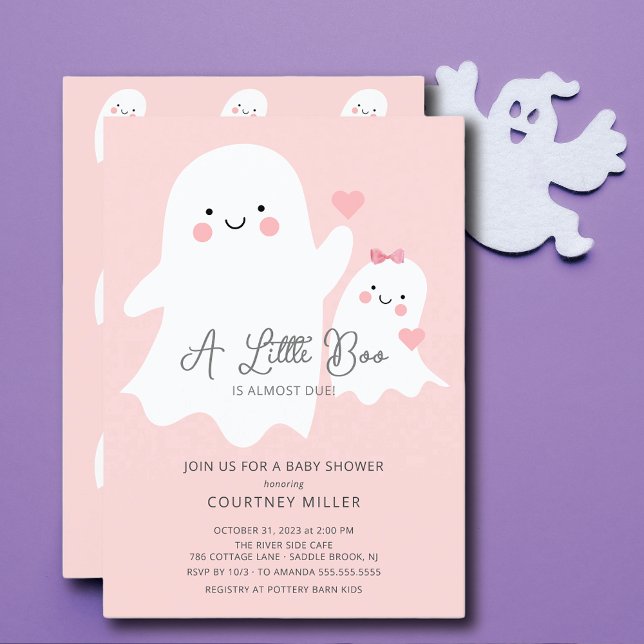 A Little Boo Is Almost Due Baby Shower Invitation (Creator Uploaded)