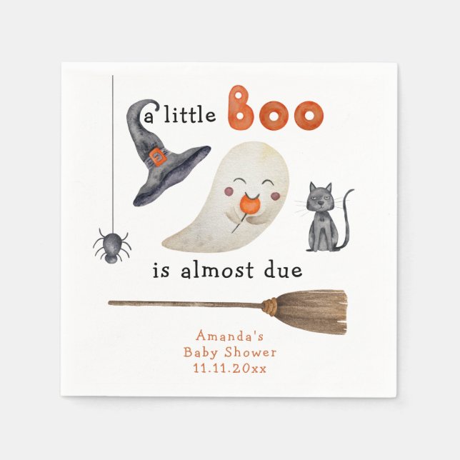 A little Boo is almost due Baby shower Napkin (Front)