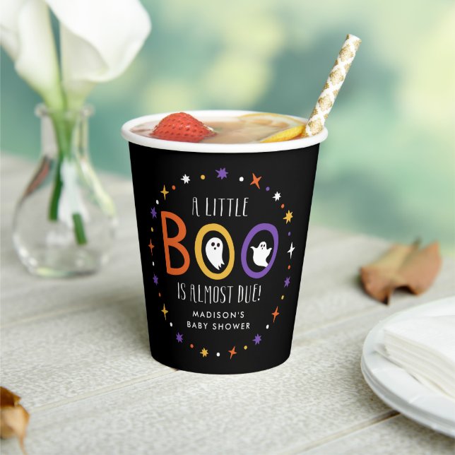 A Little Boo is Almost Due Baby Shower Paper Cups (Insitu)