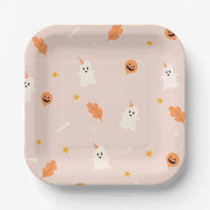 A little boo is almost due baby shower  paper plate