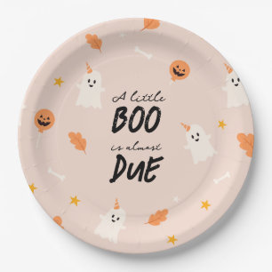A little boo is almost due baby shower  paper plate