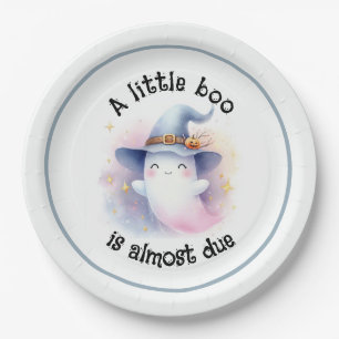 A Little Boo is almost due Baby Shower Paper Plate