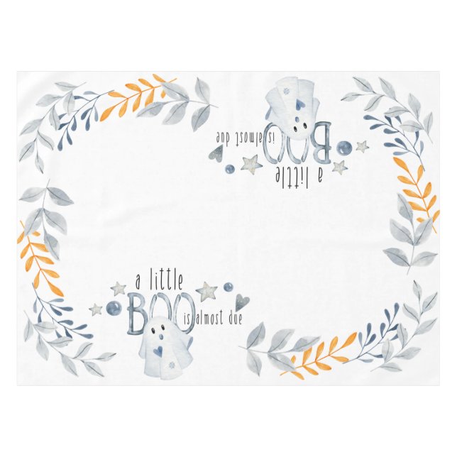 A Little Boo is Almost Due Baby Shower Party Tablecloth (Front (Horizontal))