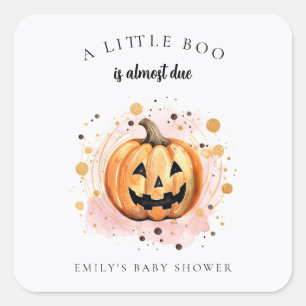 A Little Boo is Almost Due Baby Shower Square Sticker