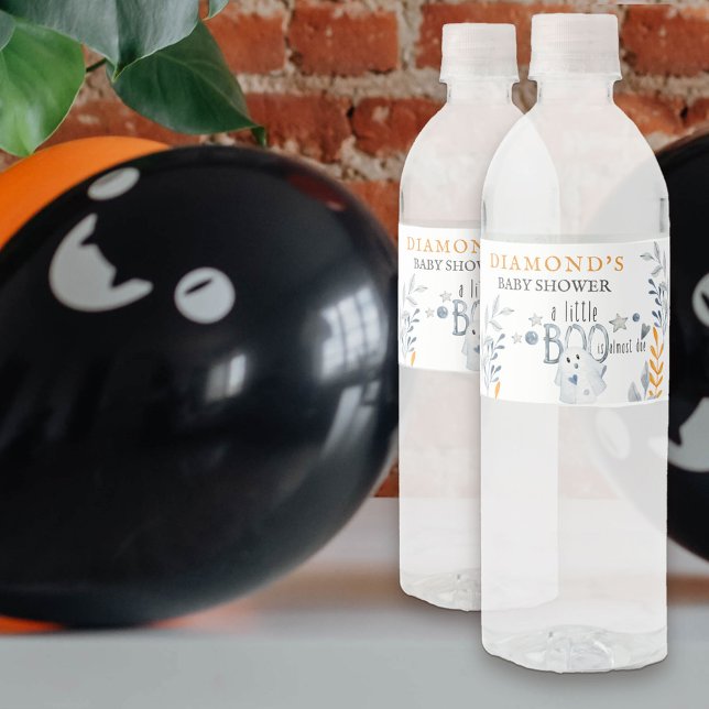 A Little Boo is Almost Due Baby Shower Water Bottle Label (Little Boo Fall baby shower water bottle labels)
