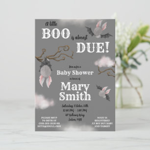 A Little BOO is almost Due! Bat theme Baby Shower Invitation