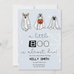 A Little Boo is Almost Due Boy Baby Shower Invite