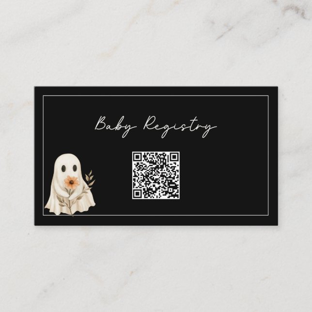 A Little Boo is Almost Due Cute Ghost Baby Shower Enclosure Card (Front)