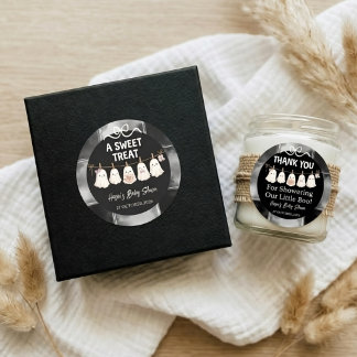 A Little Boo Is Almost Due Cute Ghost Favour Classic Round Sticker