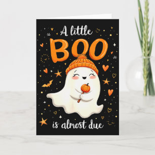 A Little Boo Is Almost Due Expecting Mom Halloween Card