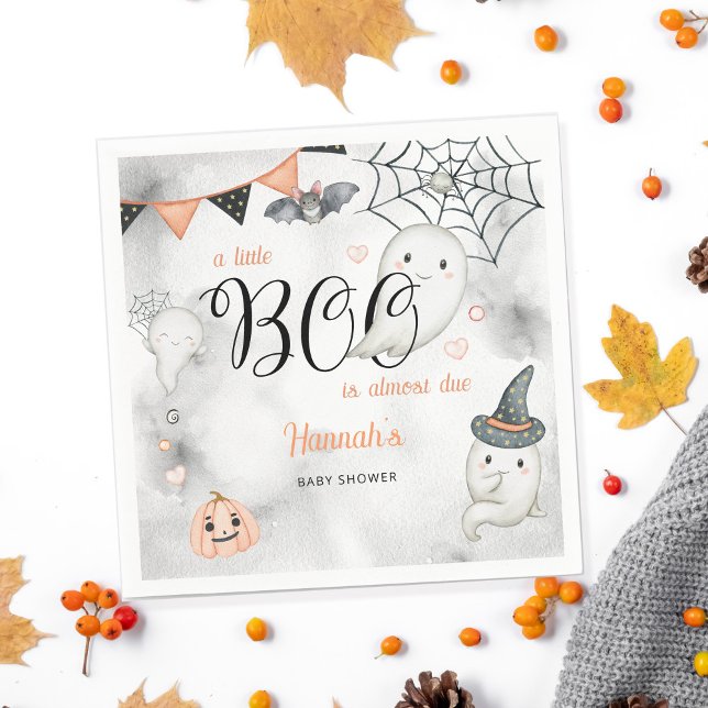 A Little Boo is Almost Due Fall Baby Shower  Napkin (Creator Uploaded)