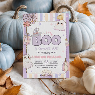 A Little Boo Is Almost Due Ghost Baby Shower Invitation