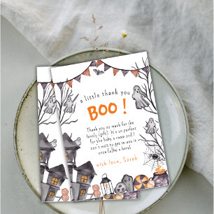 A little Boo is Almost Due Ghost Baby Shower Thank You Card