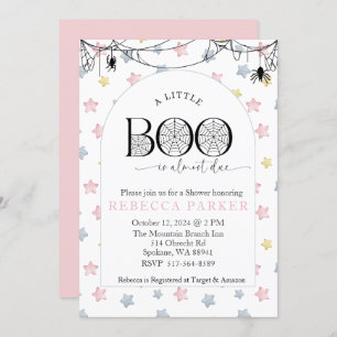 A Little Boo is almost due Girl Baby Shower Invitation