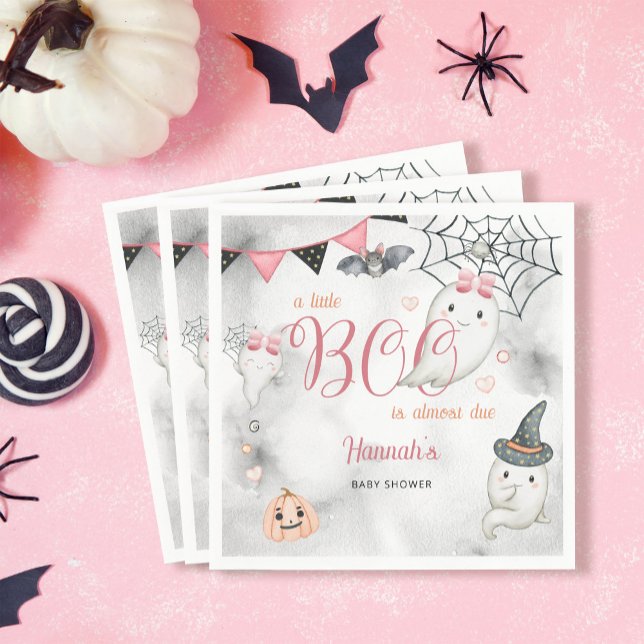 A Little Boo is Almost Due Girl Baby Shower  Napkin (Creator Uploaded)