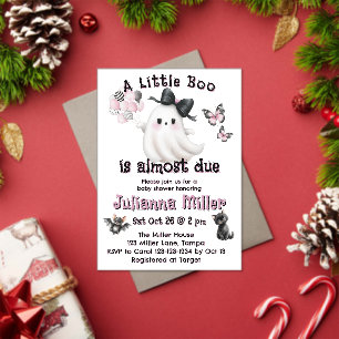 A Little Boo Is Almost Due – Halloween Baby Shower Acrylic Invitations