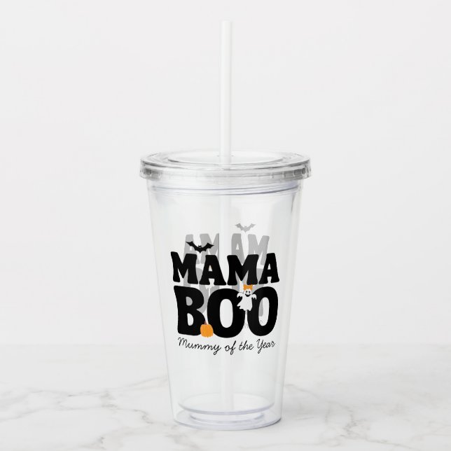A Little Boo Is Almost Due Halloween Baby Shower Acrylic Tumbler (Front)