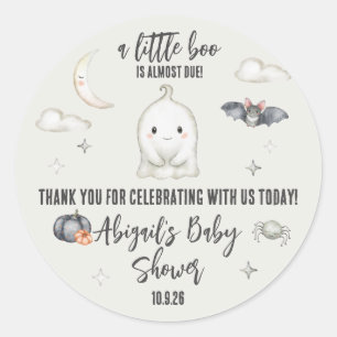 A Little BOO is almost Due! Halloween Baby Shower Classic Round Sticker