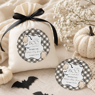 A Little Boo Is Almost Due Halloween Baby Shower Classic Round Sticker