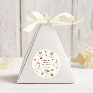 A Little Boo is Almost Due Halloween Baby Shower Classic Round Sticker