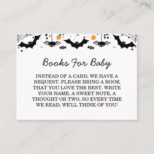 A Little Boo Is Almost Due Halloween Baby Shower Enclosure Card (Front)