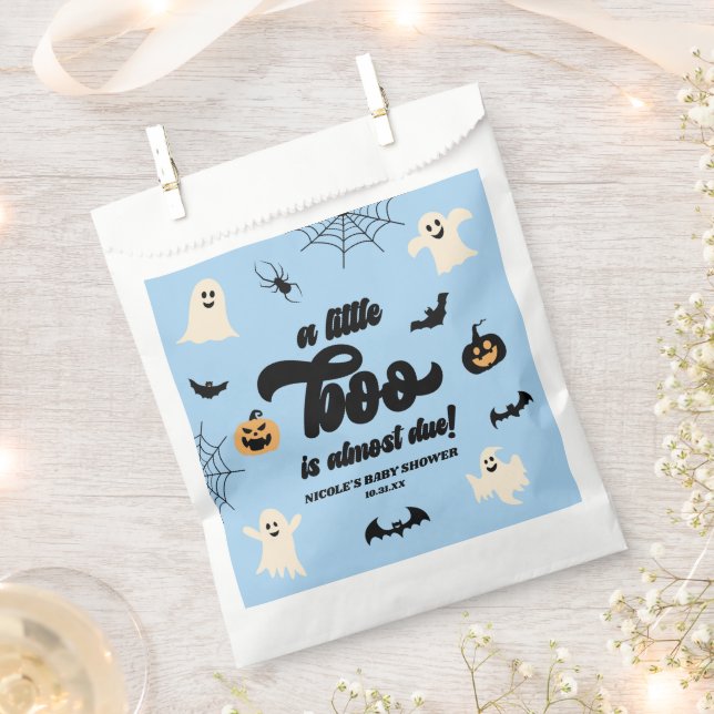 A Little Boo Is Almost Due! Halloween Baby Shower Favour Bags (Clipped)