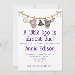 A Little Boo Is Almost Due Halloween Baby Shower Invitation
