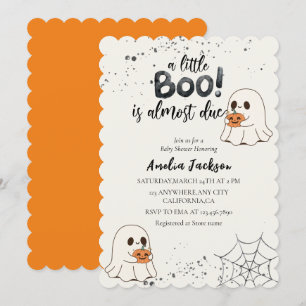 A little boo is almost due Halloween Baby shower  Invitation