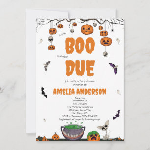 A Little Boo is Almost Due Halloween Baby Shower Invitation