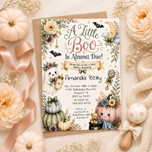 A Little Boo Is Almost Due Halloween Baby Shower Invitation