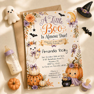 A Little Boo Is Almost Due Halloween Baby Shower Invitation