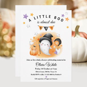 A Little Boo Is Almost Due Halloween Baby Shower Invitation