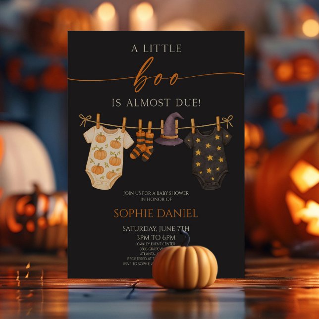 A Little Boo Is Almost Due! Halloween Baby Shower Invitation (Creator Uploaded)