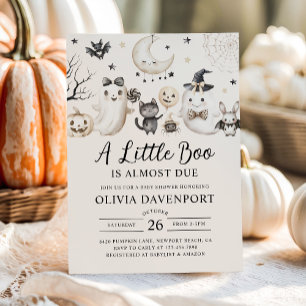 A Little Boo is Almost Due Halloween Baby Shower Invitation