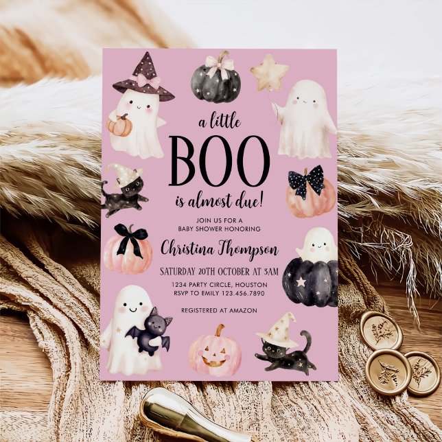 A Little Boo is Almost Due Halloween Baby Shower Invitation (Creator Uploaded)