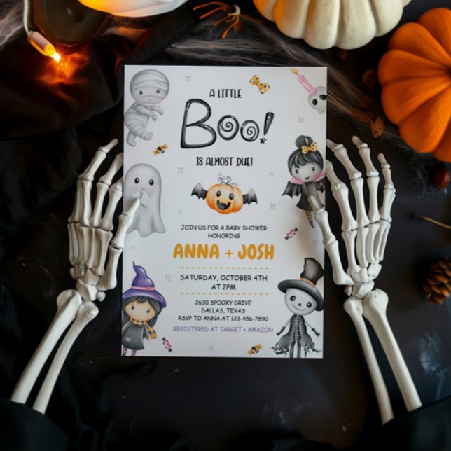 A Little Boo Is Almost Due Halloween Baby Shower Invitation (Creator Uploaded)
